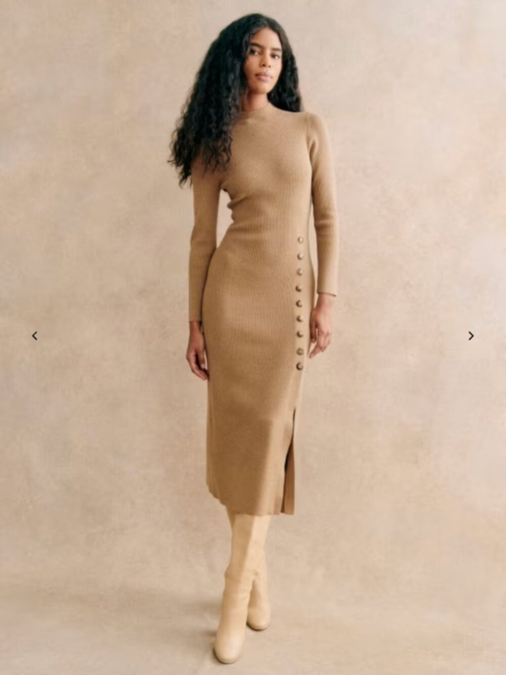 Sezane Harper Dress - Light Camel | Size XS